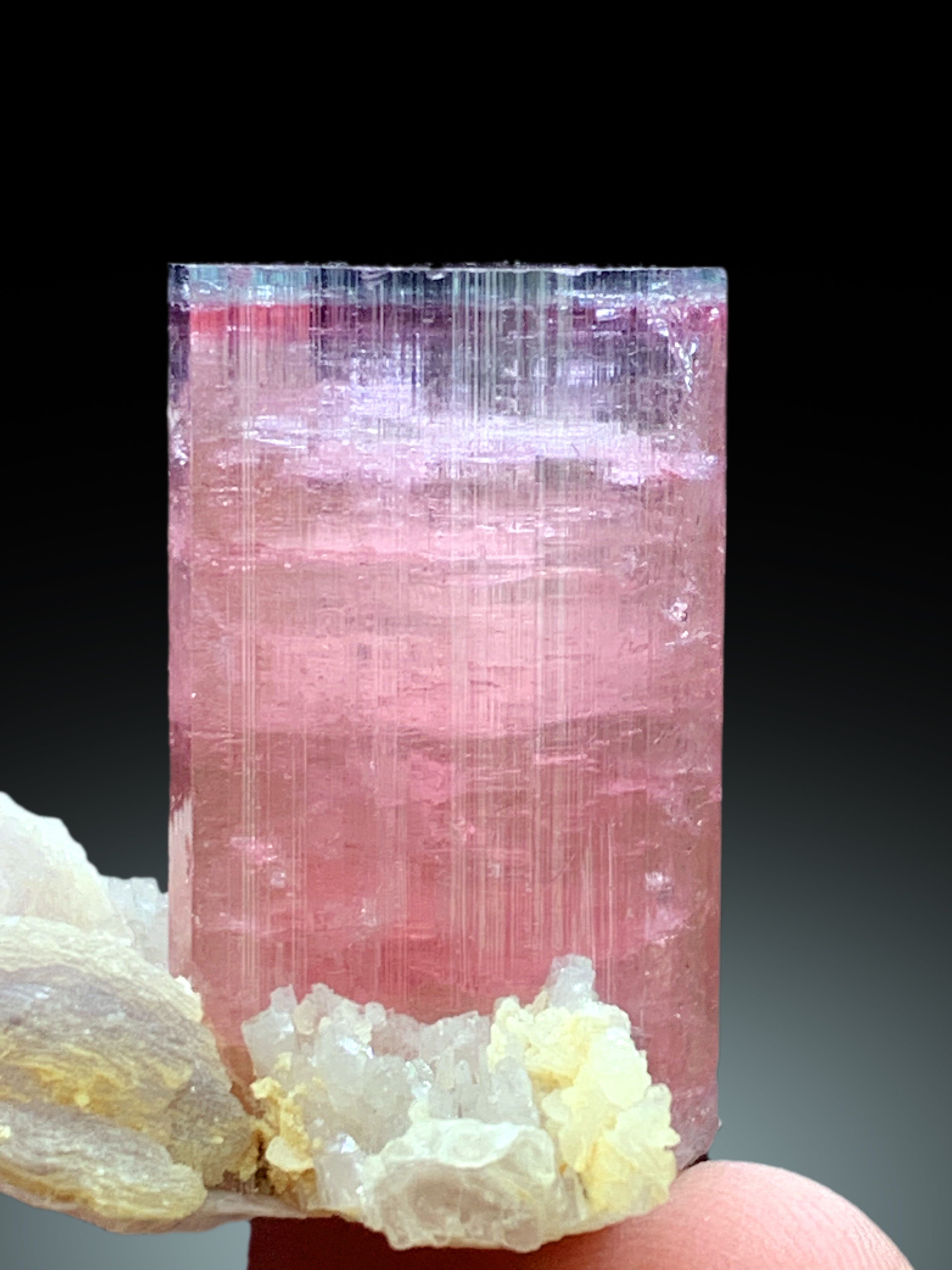 Top Grade Tricolor Tourmaline with Lepidolite and Feldspar from Paprok Afghanistan - 30 gram