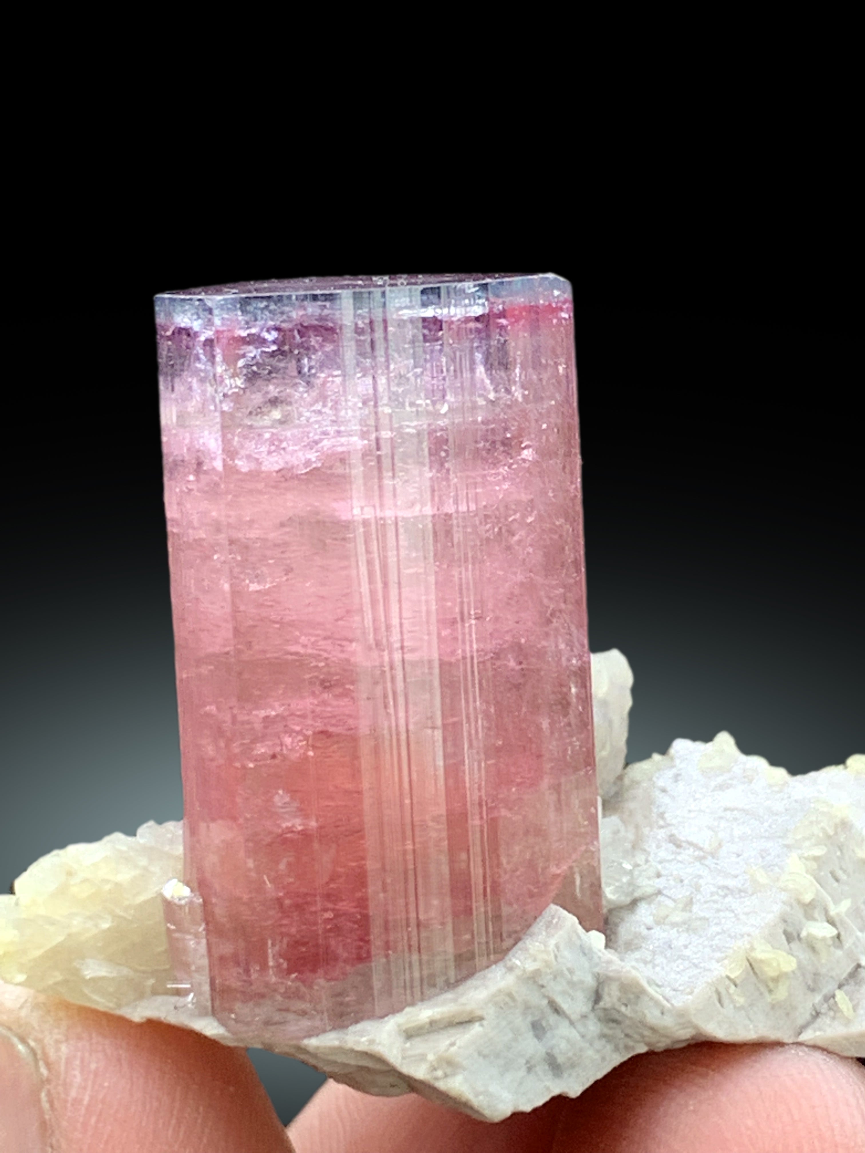 Top Grade Tricolor Tourmaline with Lepidolite and Feldspar from Paprok Afghanistan - 30 gram