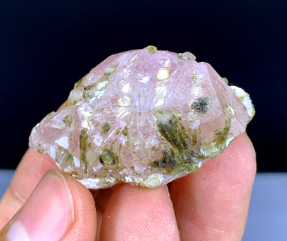 Pink Morganite on Green Tourmalines from Afghanistan - 28 gram