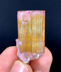 Pink Cap Orange Color Tourmaline Crystal from Paprok Afghanistan - 21 gram