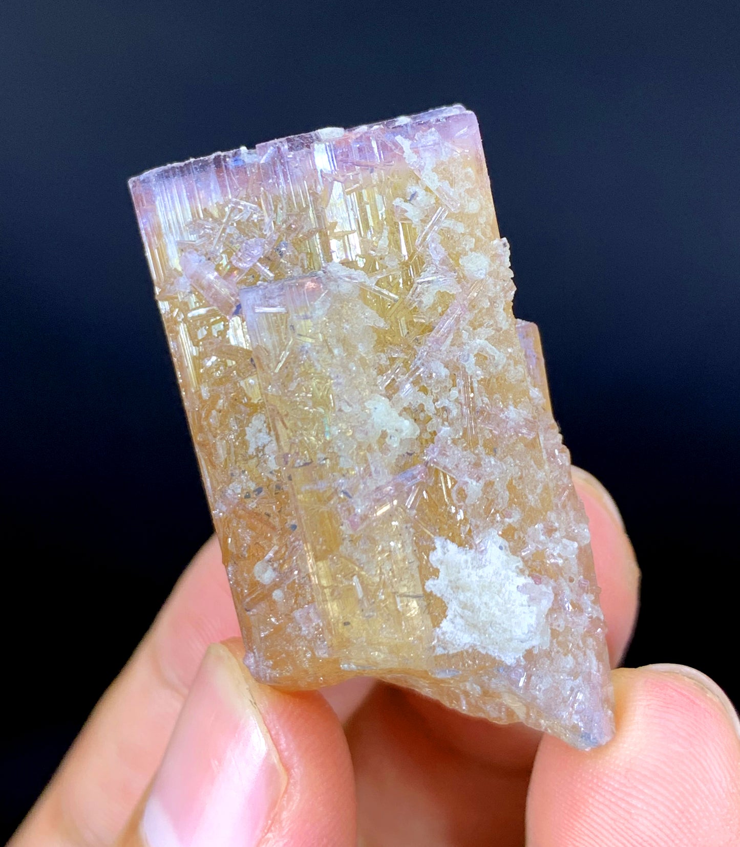 Pink Cap Orange Color Tourmaline Crystal from Paprok Afghanistan - 36 gram