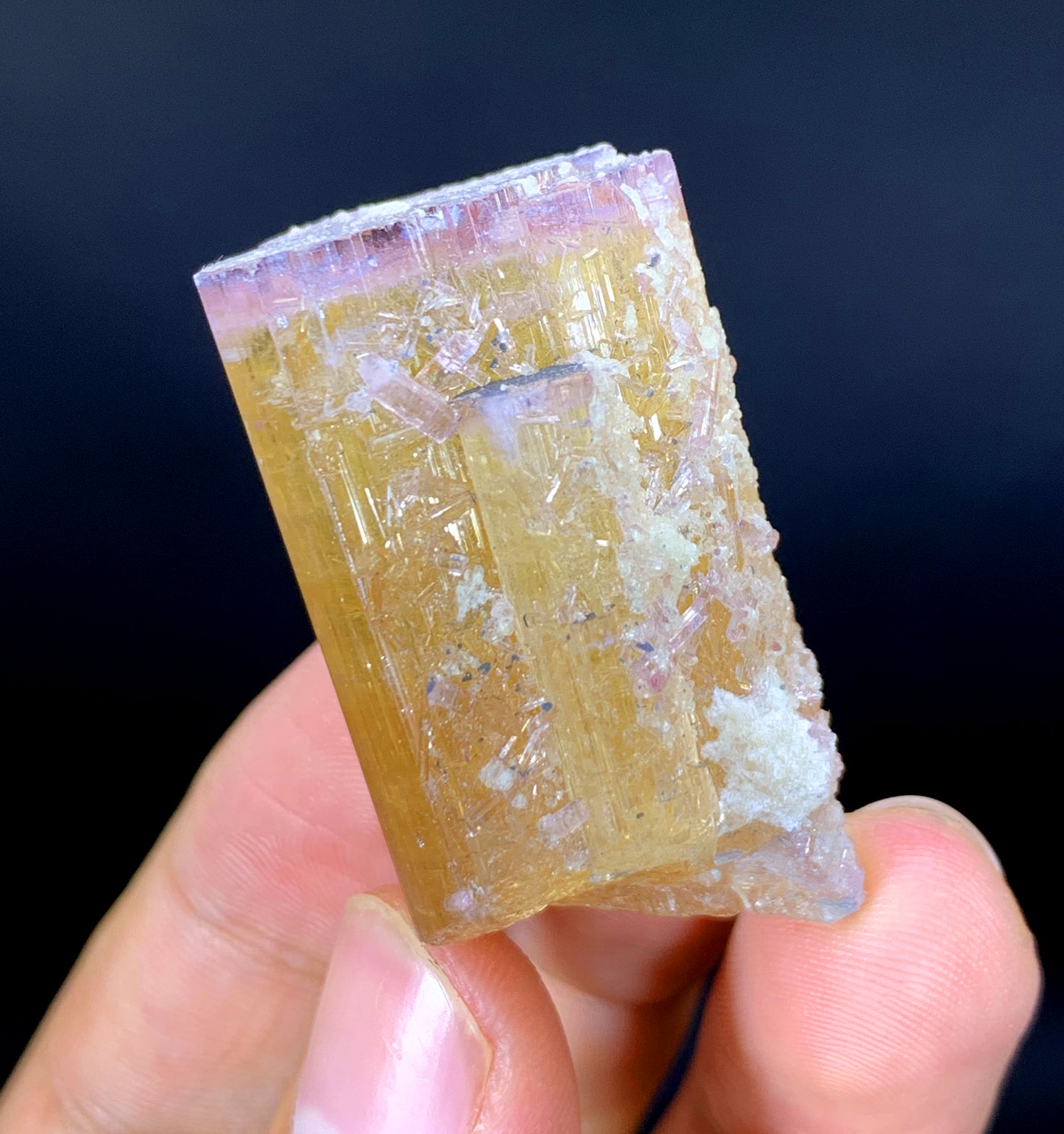 Pink Cap Orange Color Tourmaline Crystal from Paprok Afghanistan - 36 gram