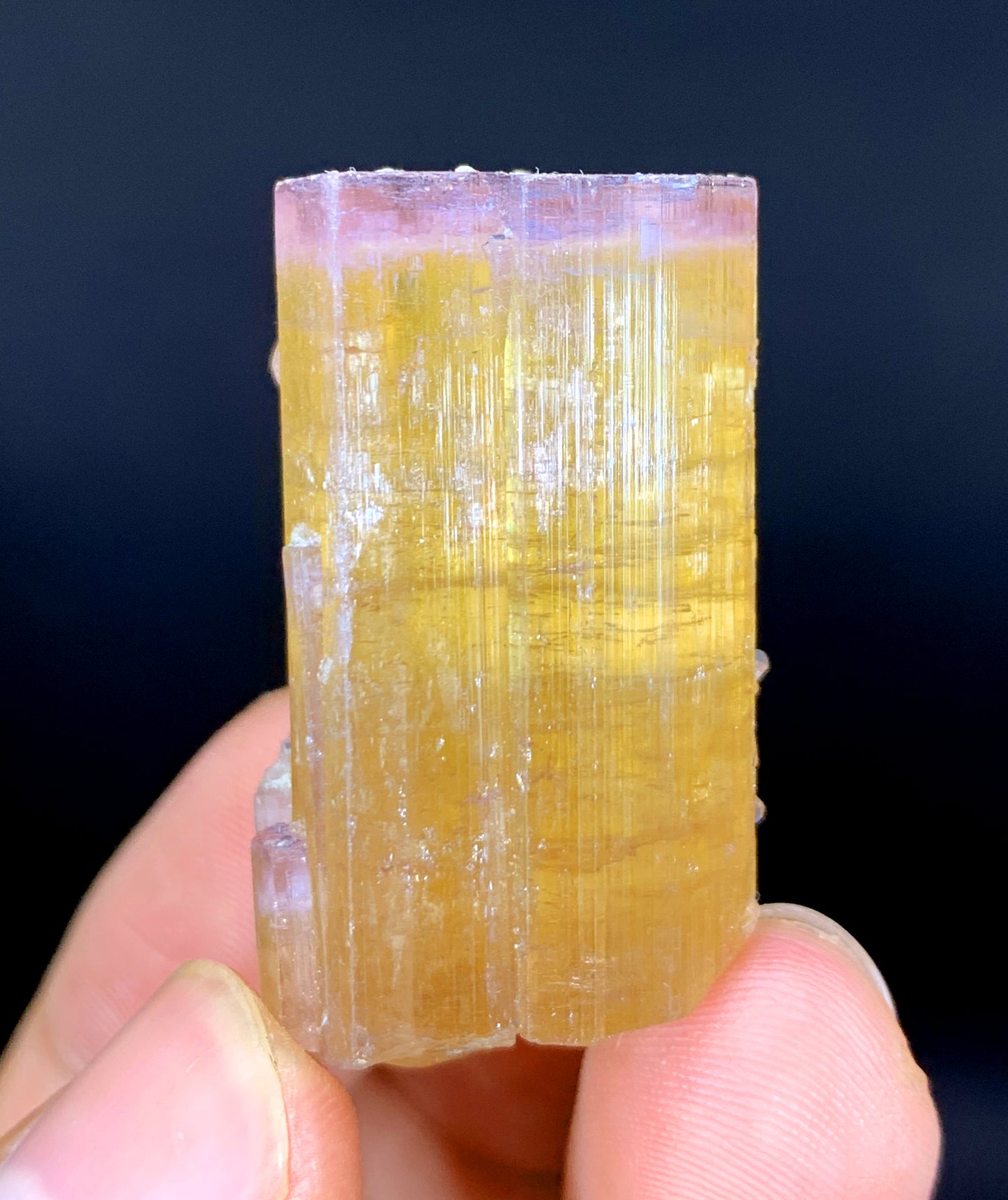 Pink Cap Orange Color Tourmaline Crystal from Paprok Afghanistan - 36 gram