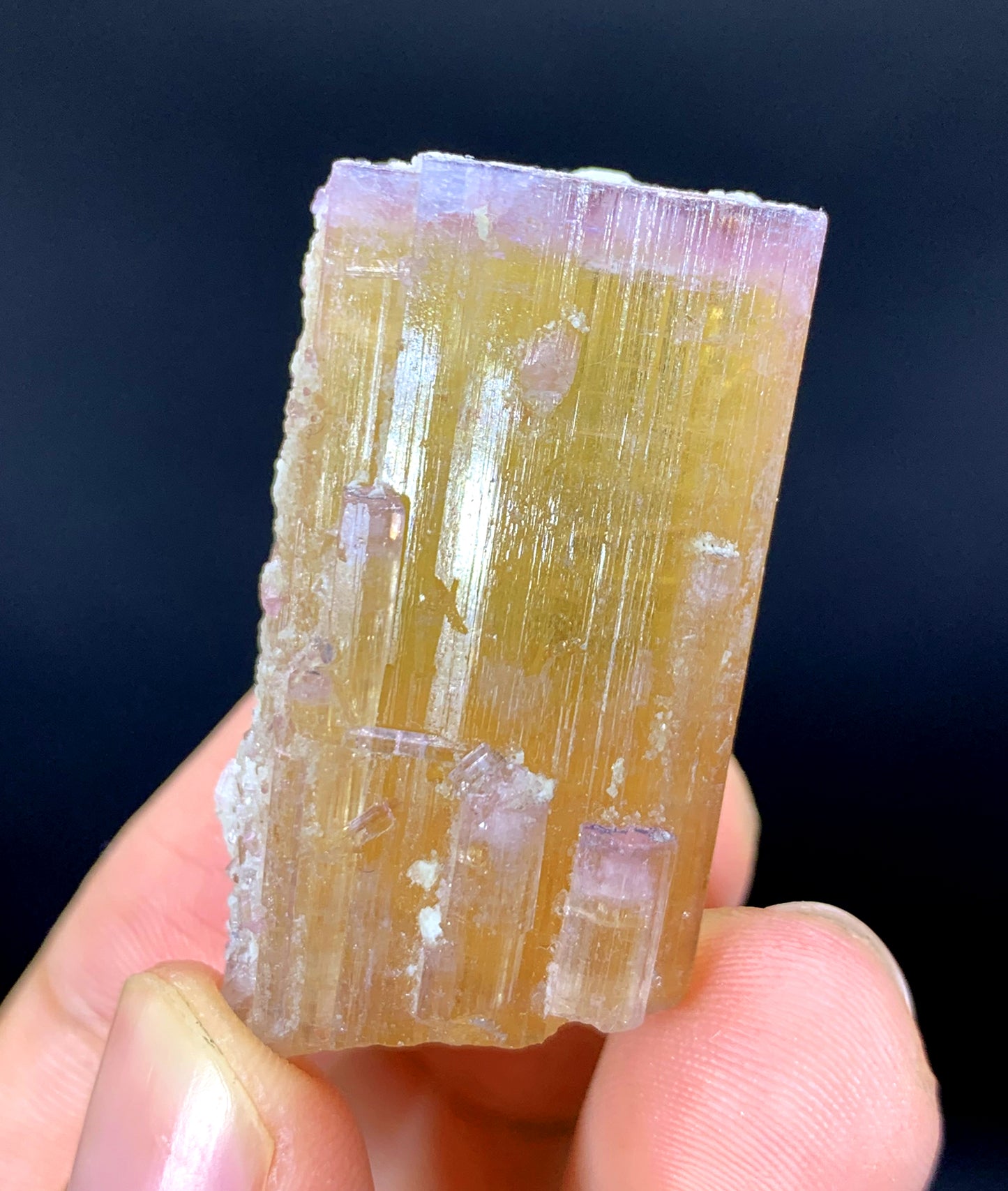 Pink Cap Orange Color Tourmaline Crystal from Paprok Afghanistan - 36 gram