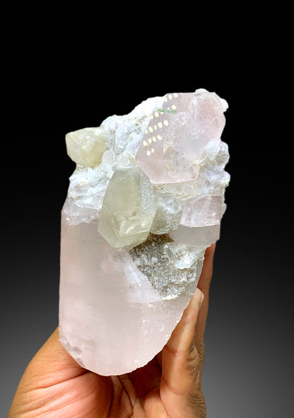 Pink Morganite Crystals with Quartz, Green Tourmalines and Lepidolite, Morganite Specimen, Fine Mineral - 625 gram