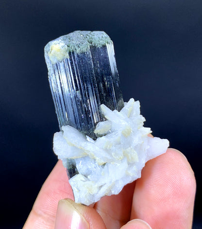 Purple Cap Tourmaline with Albite from Paprok Afghanistan - 32 gram