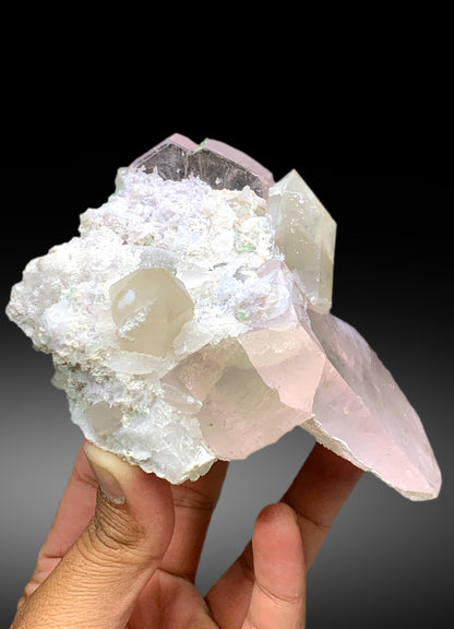Pink Morganite Crystals with Quartz, Green Tourmalines and Lepidolite, Morganite Specimen, Fine Mineral - 625 gram