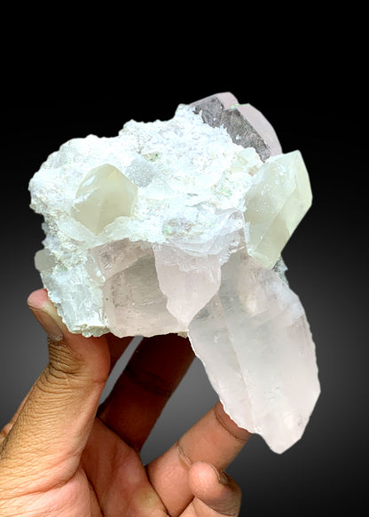 Pink Morganite Crystals with Quartz, Green Tourmalines and Lepidolite, Morganite Specimen, Fine Mineral - 625 gram
