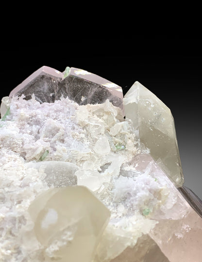Pink Morganite Crystals with Quartz, Green Tourmalines and Lepidolite, Morganite Specimen, Fine Mineral - 625 gram