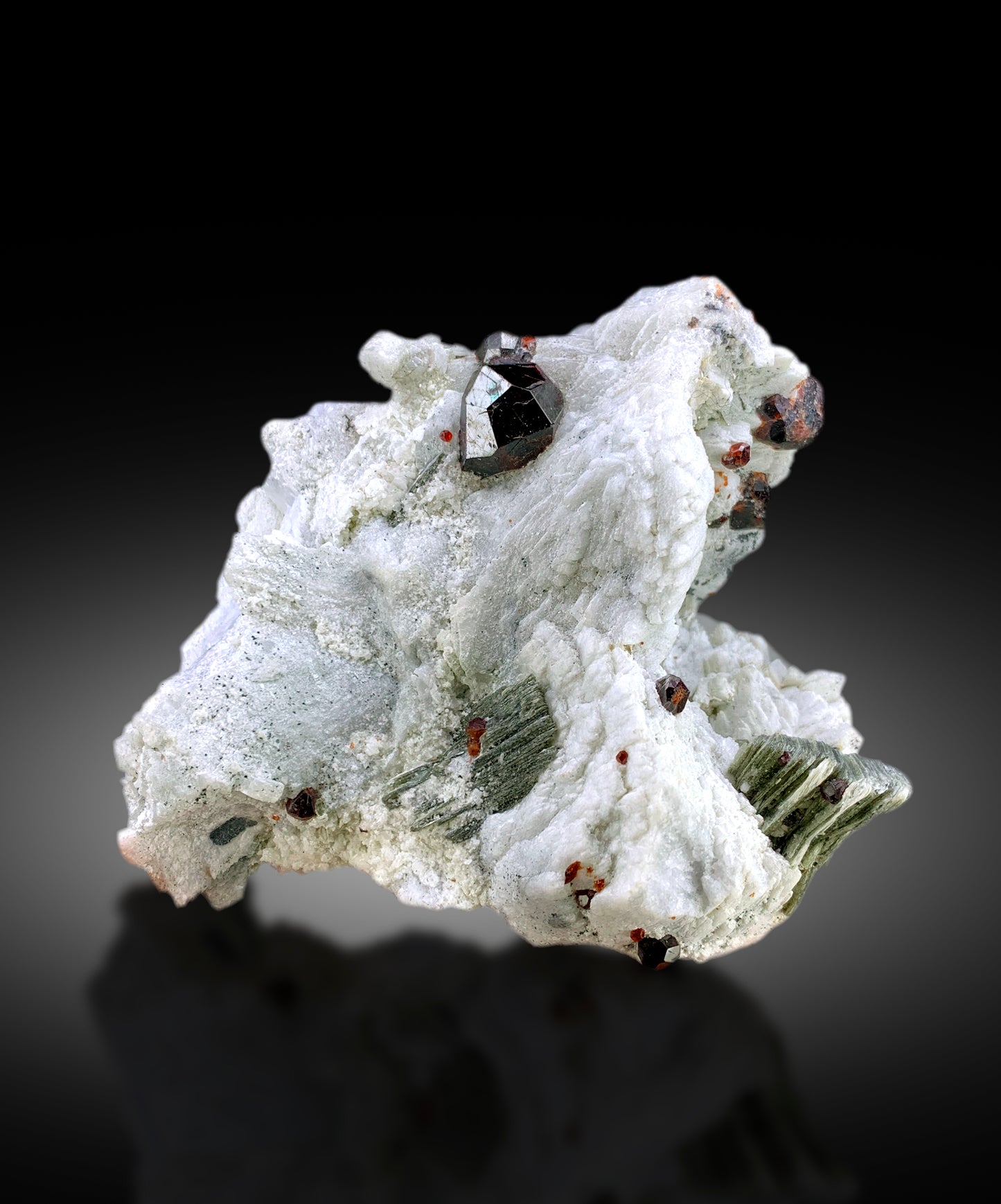 Natural Red Color garnet Crystals with Mica on Matrix, Garnet Specimen, Raw Mineral, Garnet from Skardu Pakistan - 530 gram