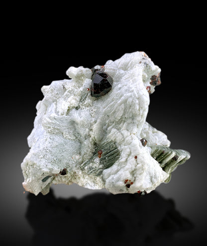 Natural Red Color garnet Crystals with Mica on Matrix, Garnet Specimen, Raw Mineral, Garnet from Skardu Pakistan - 530 gram