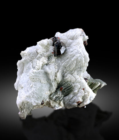 Natural Red Color garnet Crystals with Mica on Matrix, Garnet Specimen, Raw Mineral, Garnet from Skardu Pakistan - 530 gram