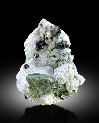 Natural Red Color garnet Crystals with Mica on Matrix, Garnet Specimen, Raw Mineral, Garnet from Skardu Pakistan - 530 gram