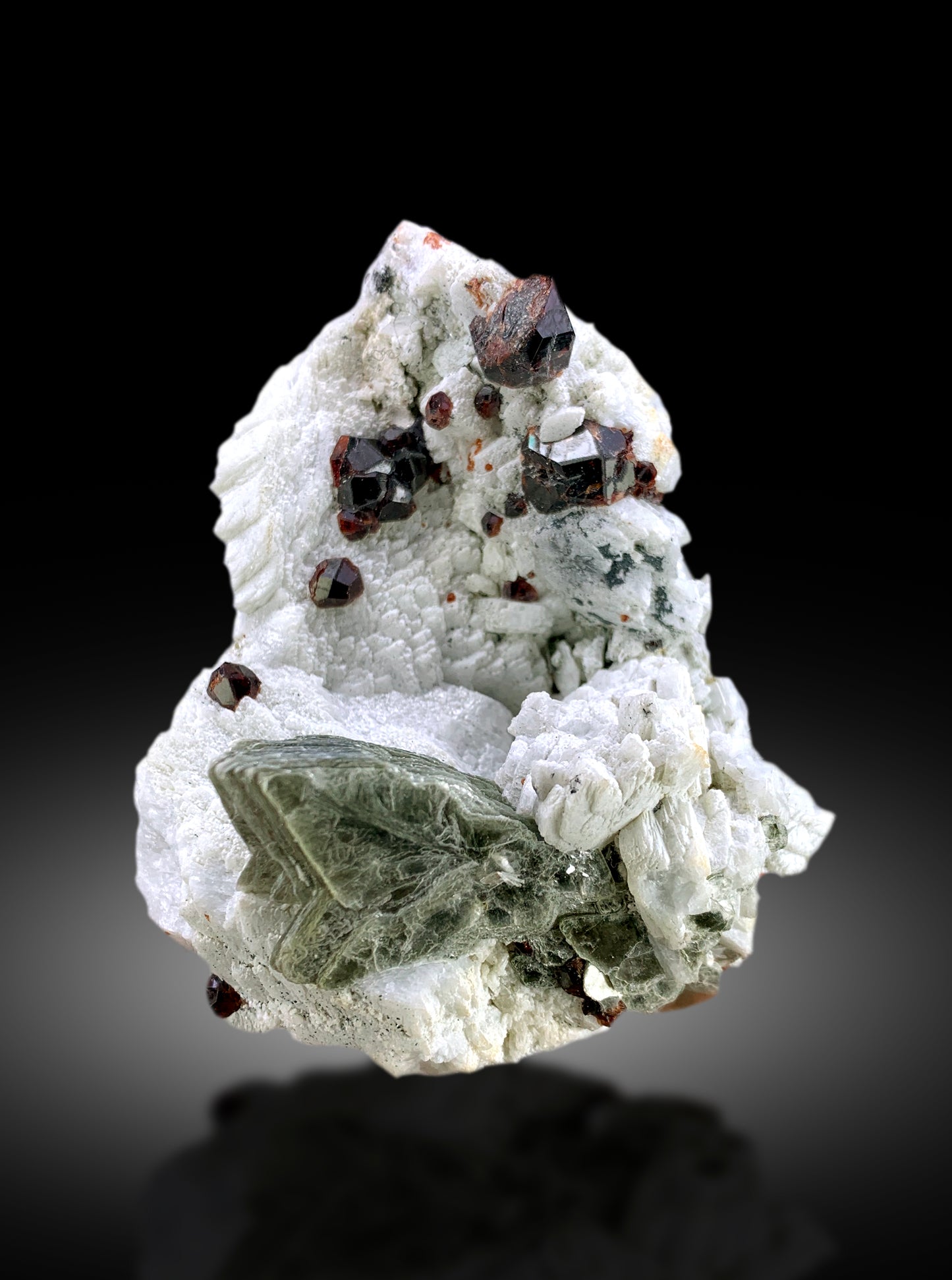 Natural Red Color garnet Crystals with Mica on Matrix, Garnet Specimen, Raw Mineral, Garnet from Skardu Pakistan - 530 gram