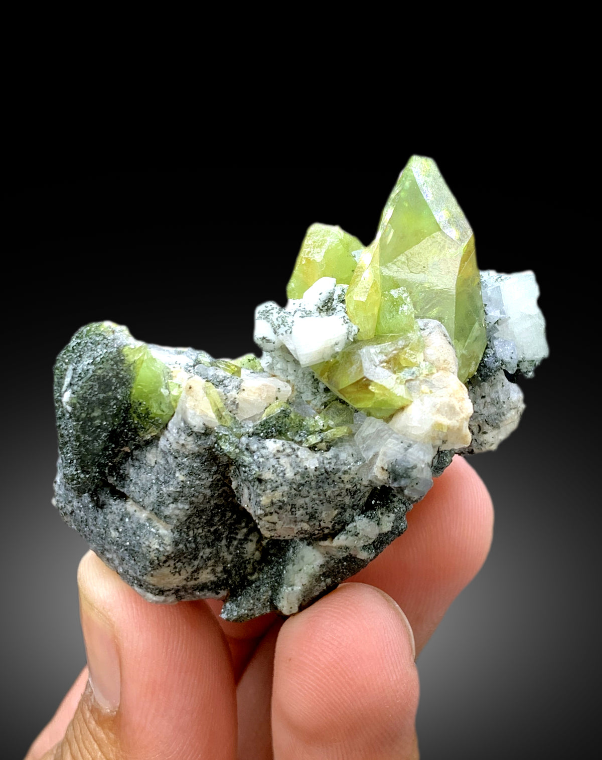 Green Color Titanite Sphene with Hematite from Skardu Pakistan - 67 gram