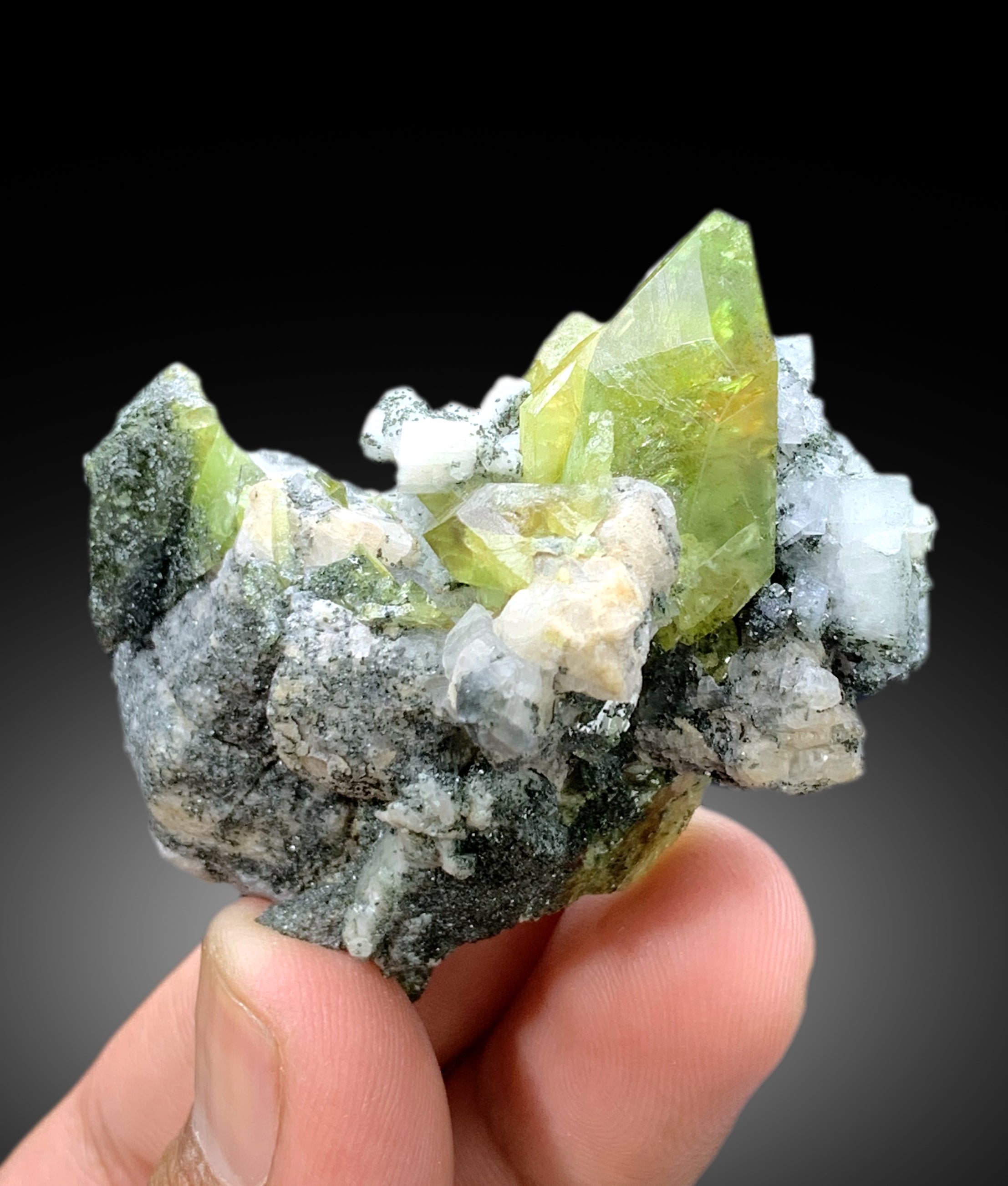 Green Color Titanite Sphene with Hematite from Skardu Pakistan - 67 gram