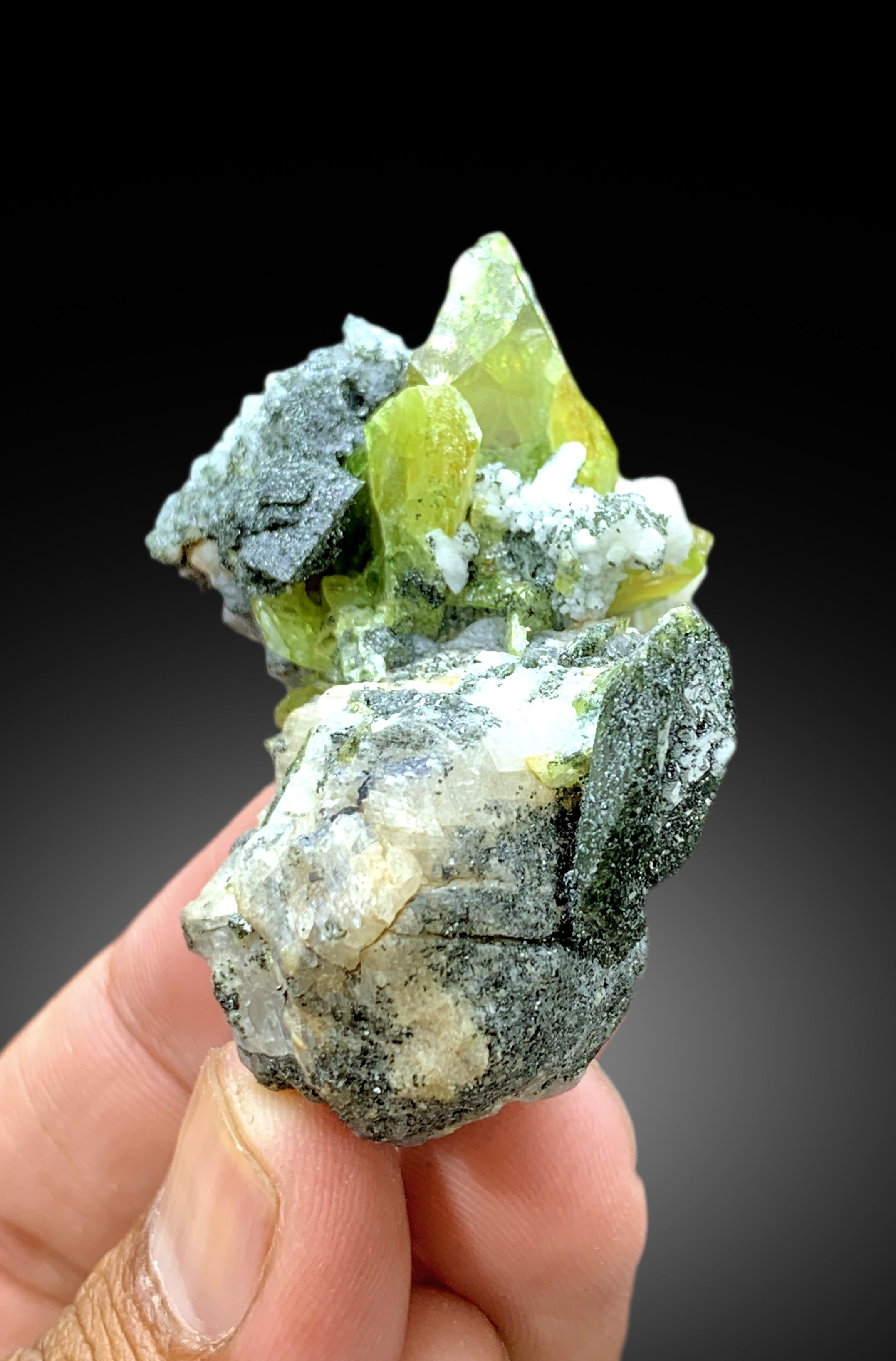 Green Color Titanite Sphene with Hematite from Skardu Pakistan - 67 gram