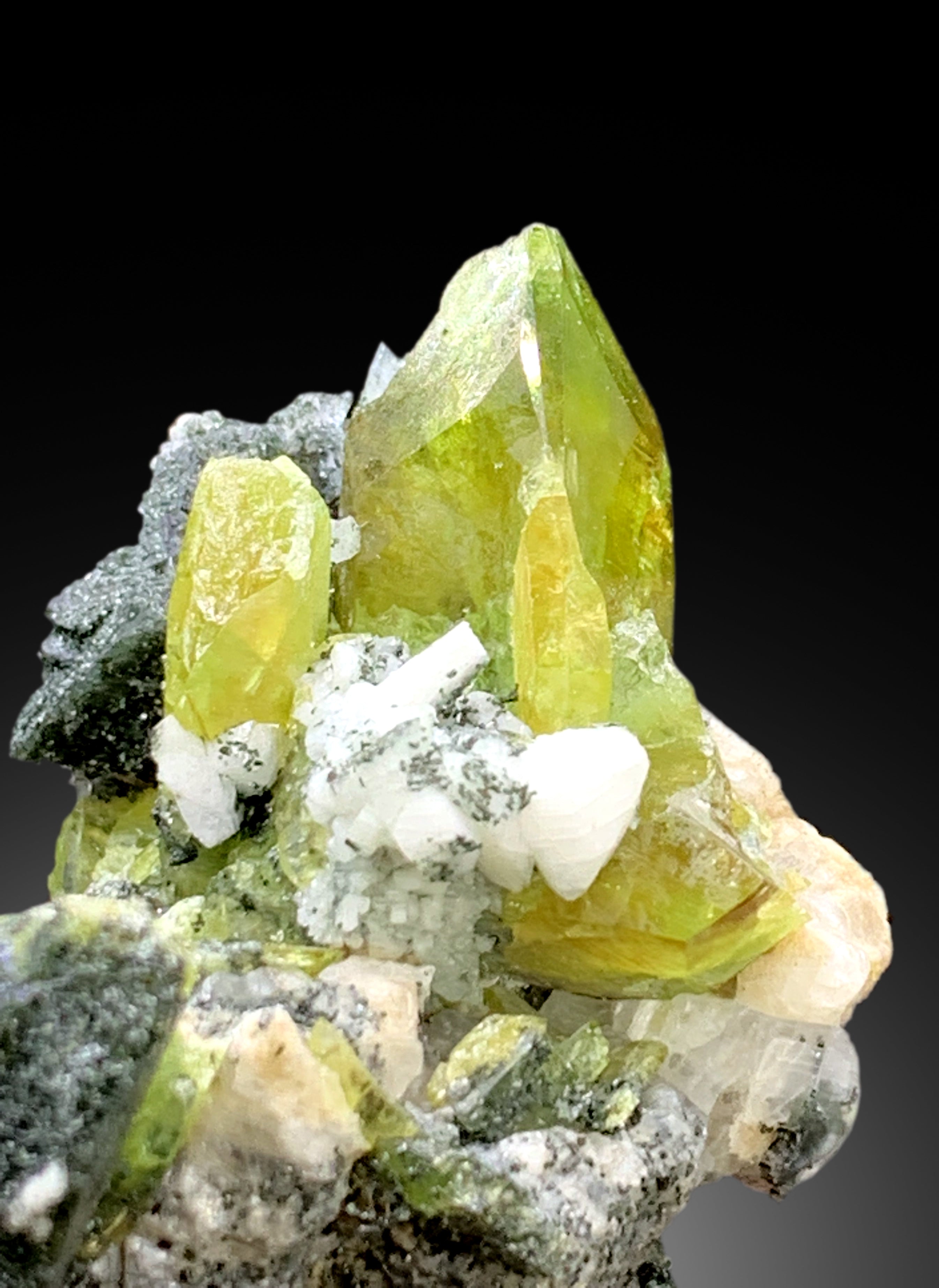 Green Color Titanite Sphene with Hematite from Skardu Pakistan - 67 gram