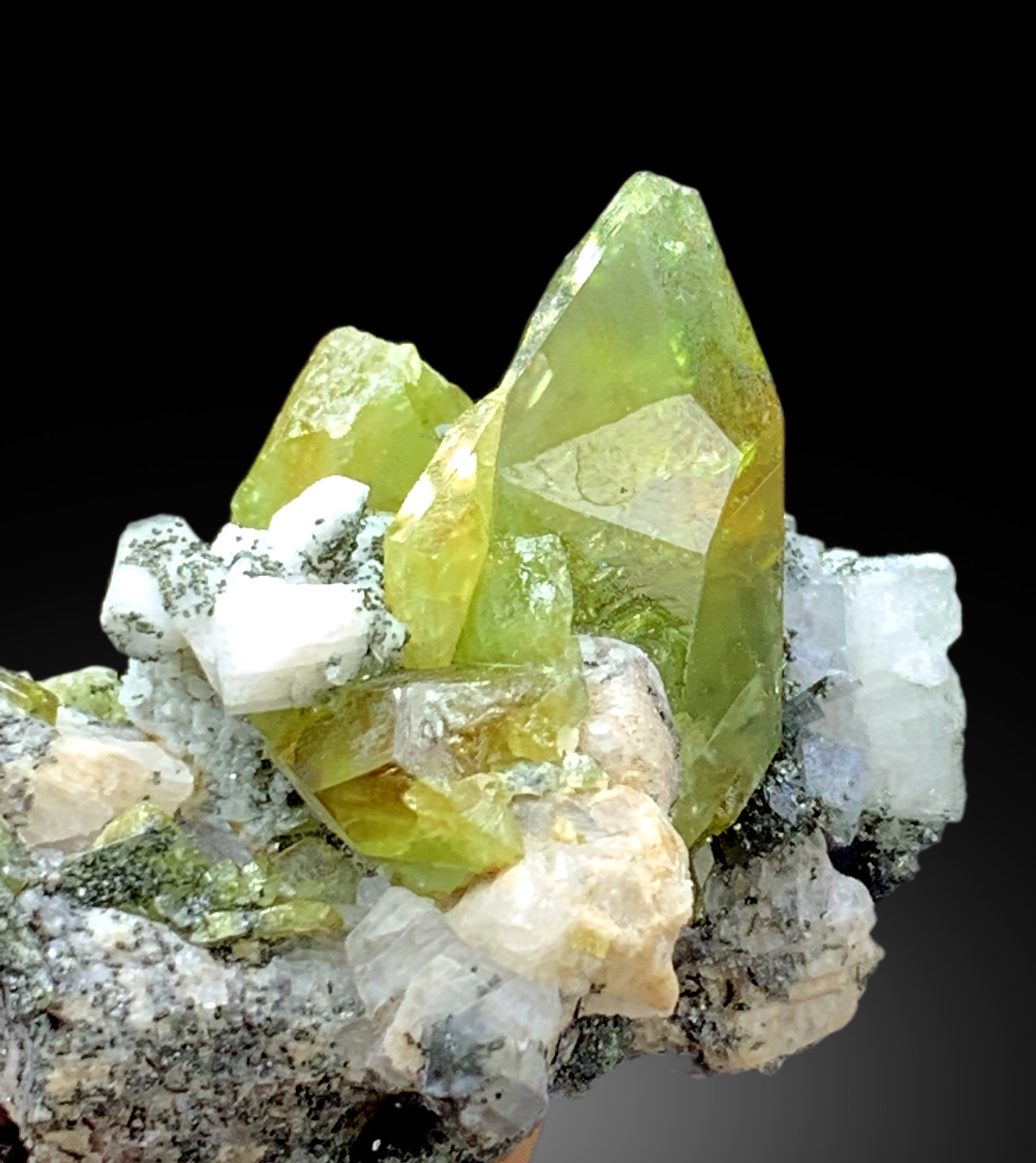 Green Color Titanite Sphene with Hematite from Skardu Pakistan - 67 gram