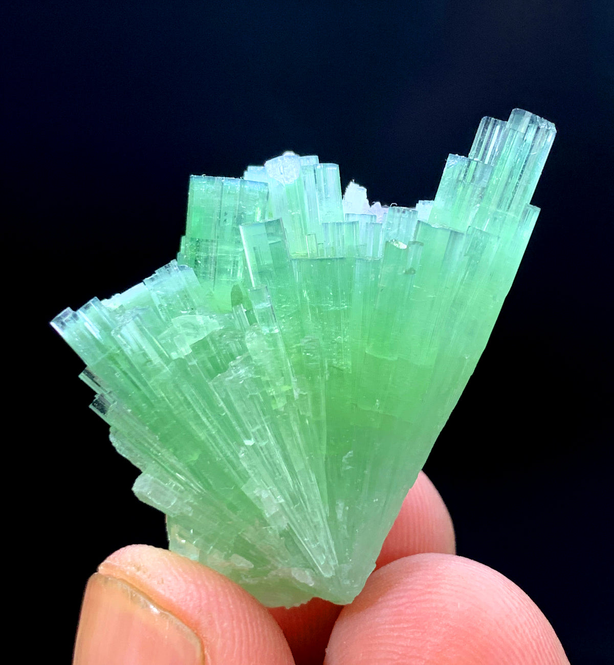 Green Tourmaline Cluster with Kunzite from Afghanistan - 17 gram