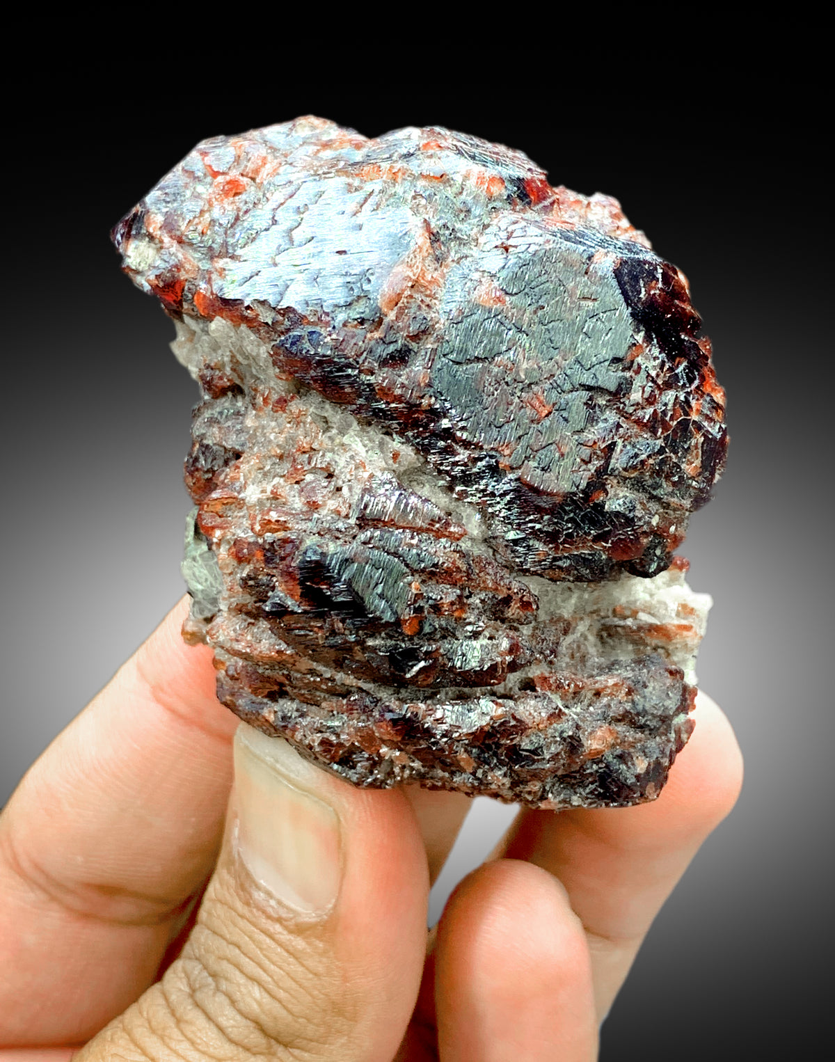 Red Color Spessartine Garnet Crystal from Roundu Mine Gilgit Pakistan - 203 gram