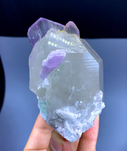 Natural Bicolor Kunzite on Quartz from Afghanistan - 317 gram