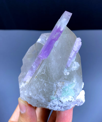 Natural Bicolor Kunzite on Quartz from Afghanistan - 317 gram