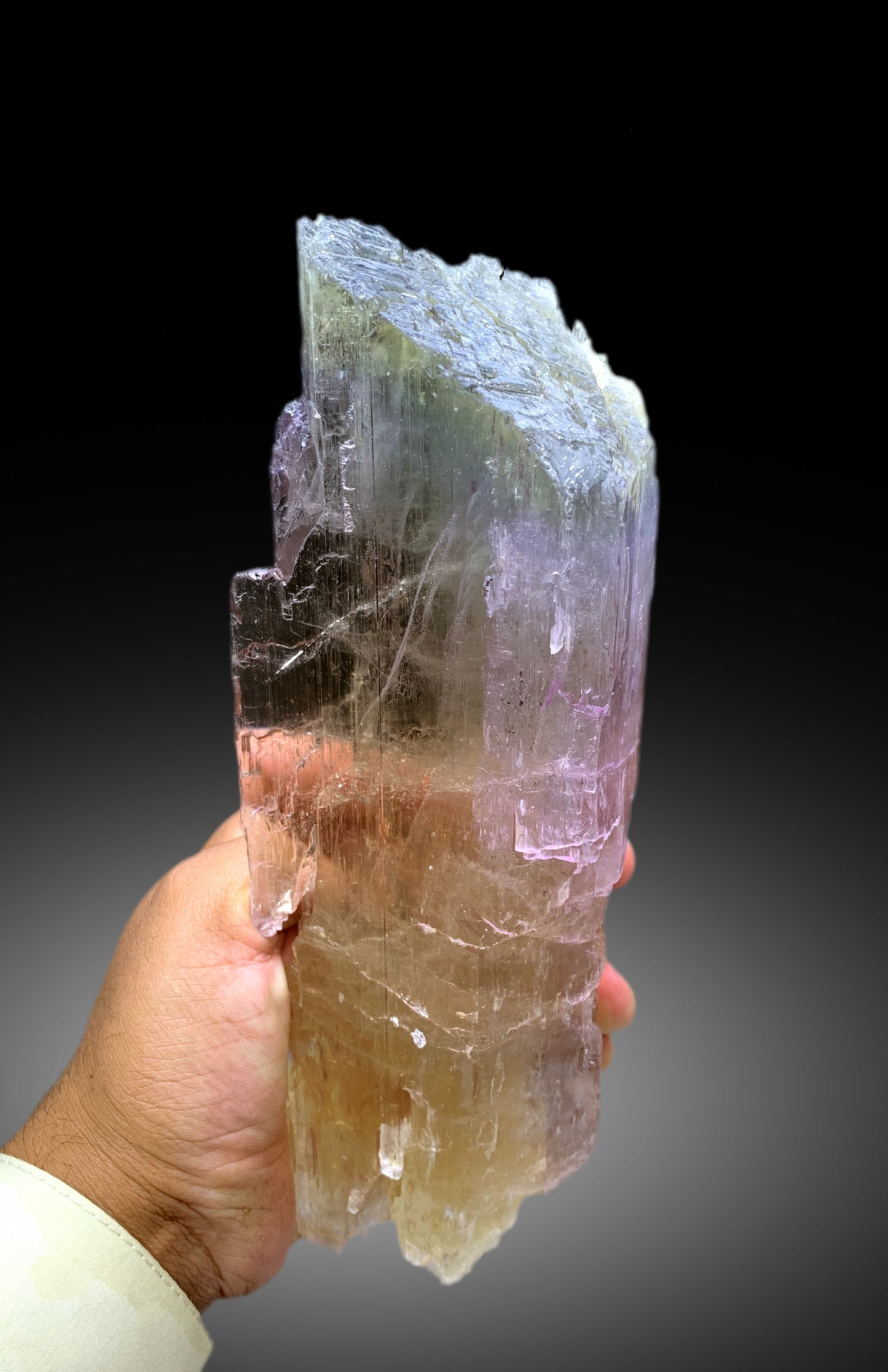 Natural Tricolor Kunzite Crystal from Nuristan Afghanistan - 1625 gram