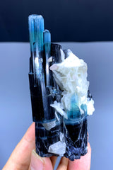 Blue Cap Tourmaline with Albite from Paprok Afghanistan - 150 gram