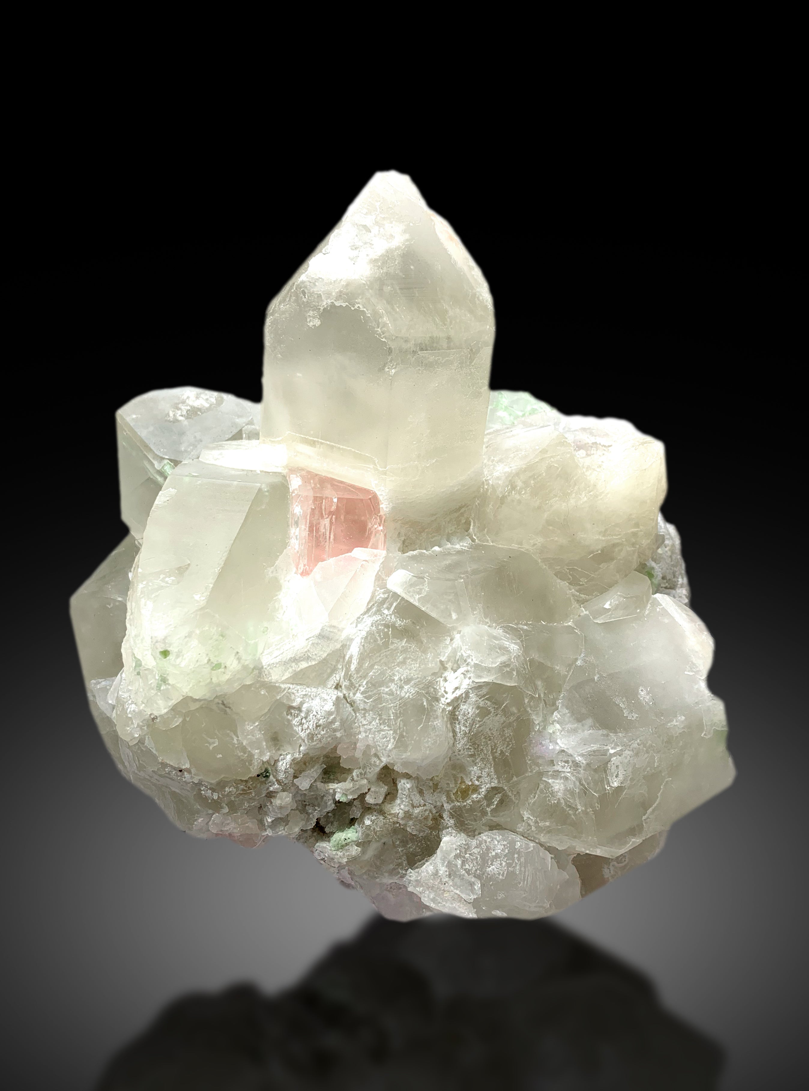 Natural Pink Color Morganite with Kunzites, Quartz Green Tourmalines and Lepidolite Combo Specimen, Pink Kunzite, Fine Mineral - 6350 gram