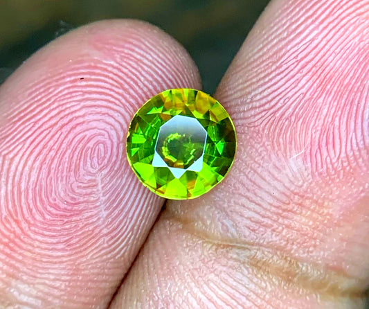 Round Cut Sphene Gemstone, Sphene cut stone, Fire Sphene, Titanite Sphene Gemstone, Sphene Jewellery, Engagement Ring - 1.20 CT