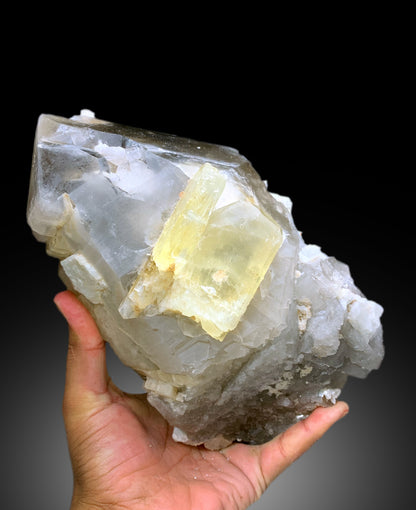 Spodumene var Triphane Crystals on Smoky Quartz from Afghanistan - 5140 gram