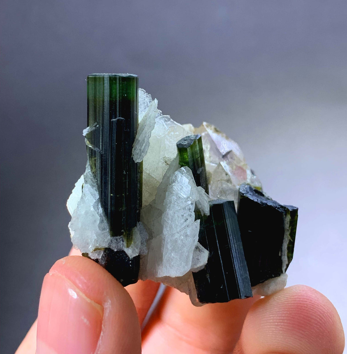 Green Cap Tourmaline Crystal With Albite And Quartz From Afghanistan - 21 Grams