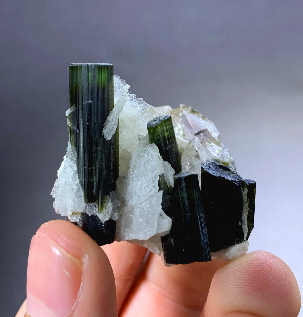 Green Cap Tourmaline Crystal With Albite And Quartz From Afghanistan - 21 Grams
