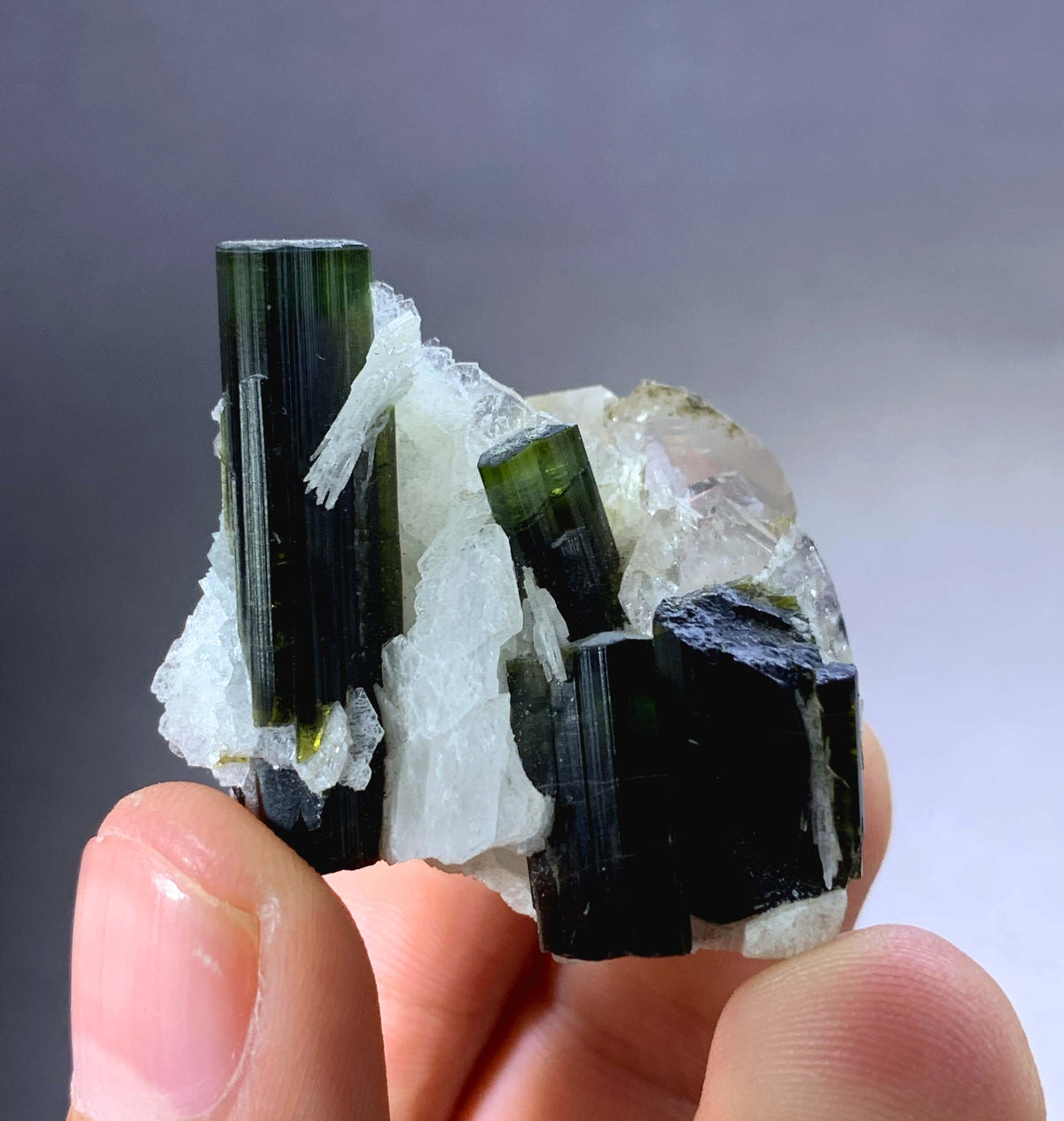 Green Cap Tourmaline Crystal With Albite And Quartz From Afghanistan - 21 Grams