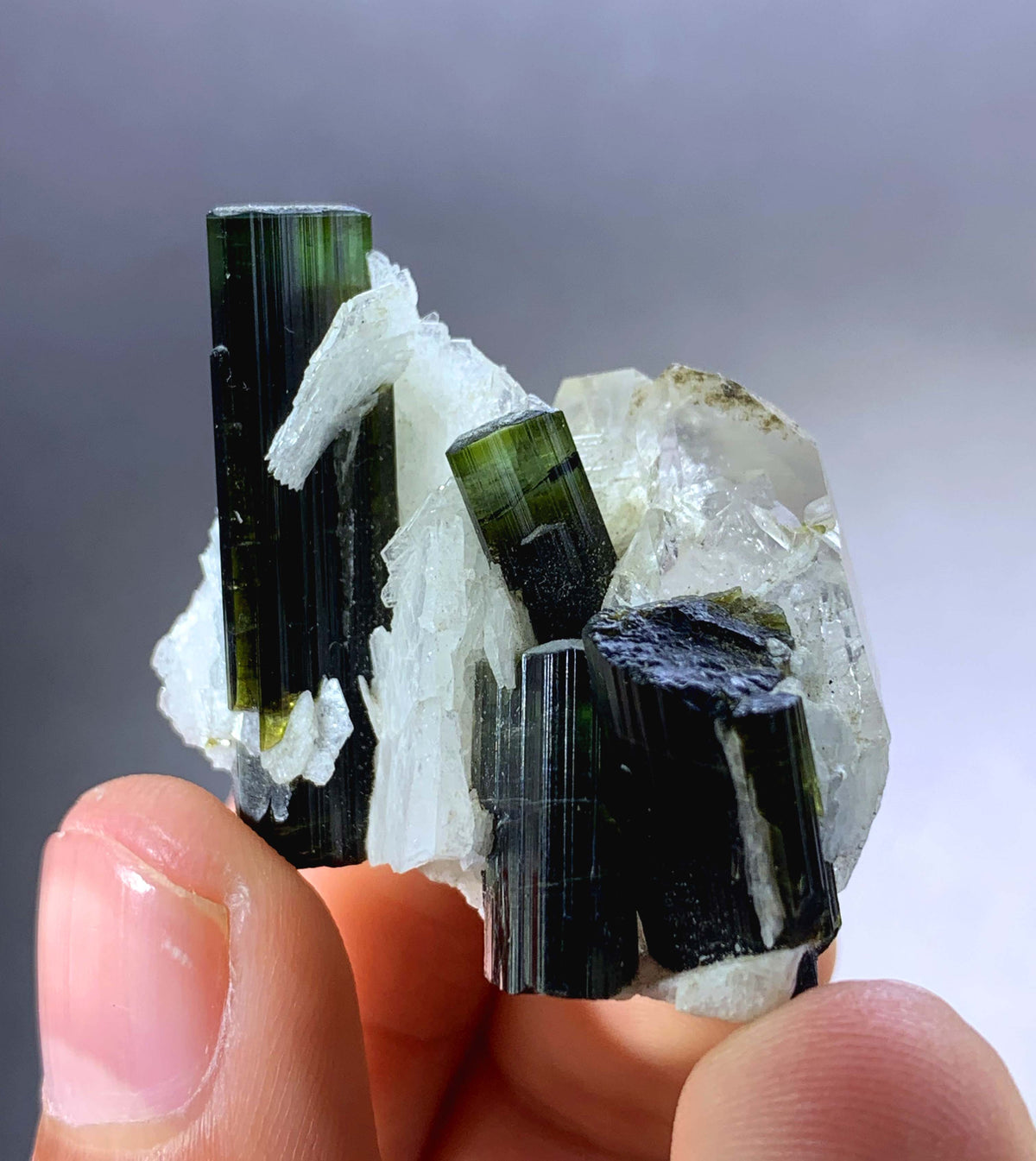 Green Cap Tourmaline Crystal With Albite And Quartz From Afghanistan - 21 Grams