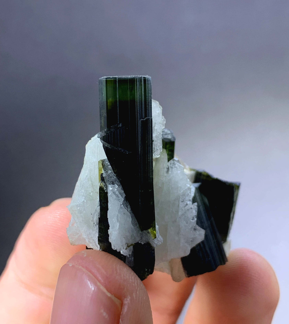 Green Cap Tourmaline Crystal With Albite And Quartz From Afghanistan - 21 Grams