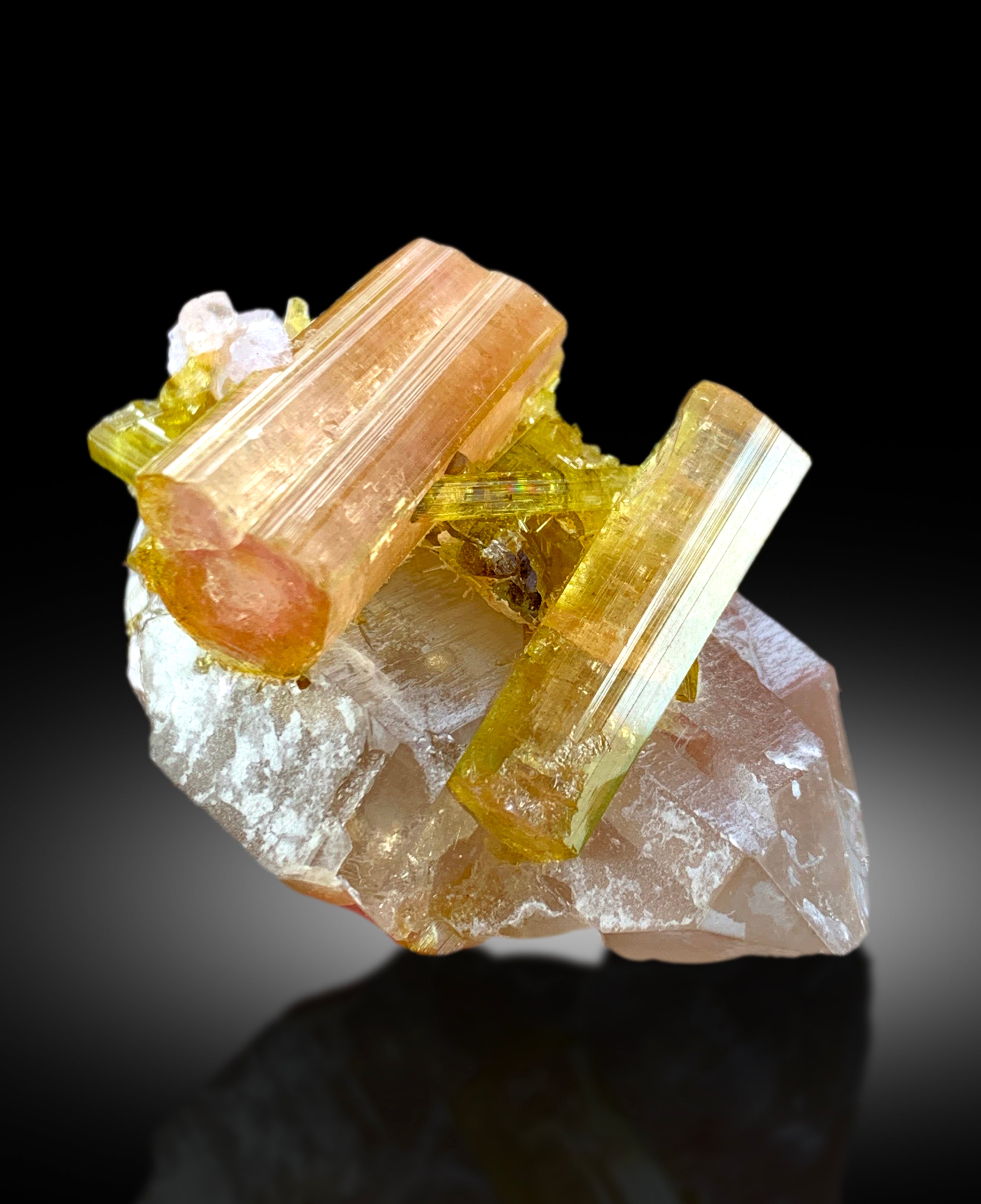 Natural Watermelon Tourmaline Crystals with Lepidolite on Quartz, Tourmaline Specimen, Raw Mineral, Paprok Tourmaline - 31 gram