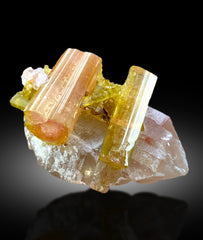 Natural Watermelon Tourmaline Crystals with Lepidolite on Quartz, Tourmaline Specimen, Raw Mineral, Paprok Tourmaline - 31 gram