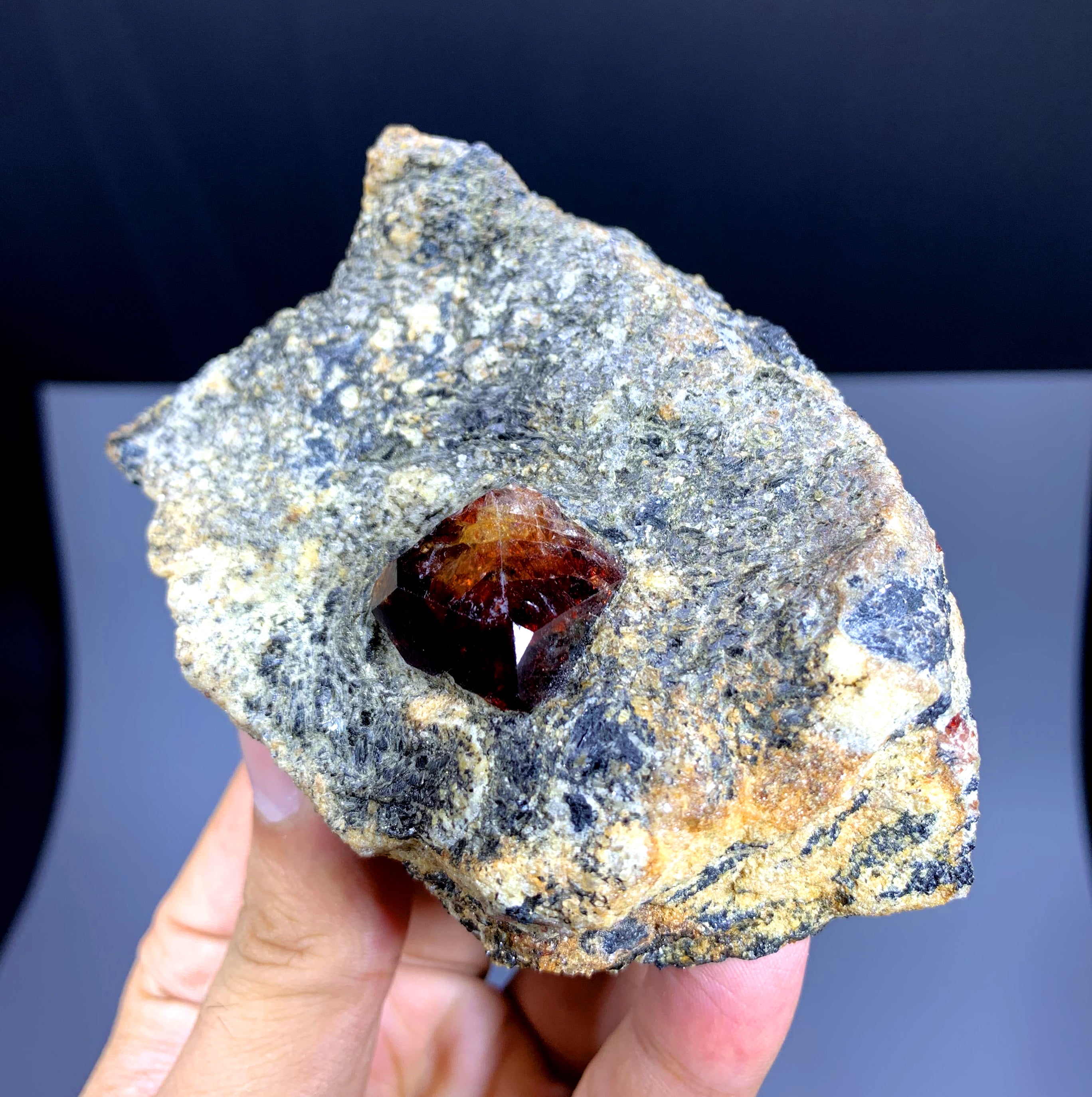 Natural Red Zircon on Matrix from Skardu Pakistan - 335 gram