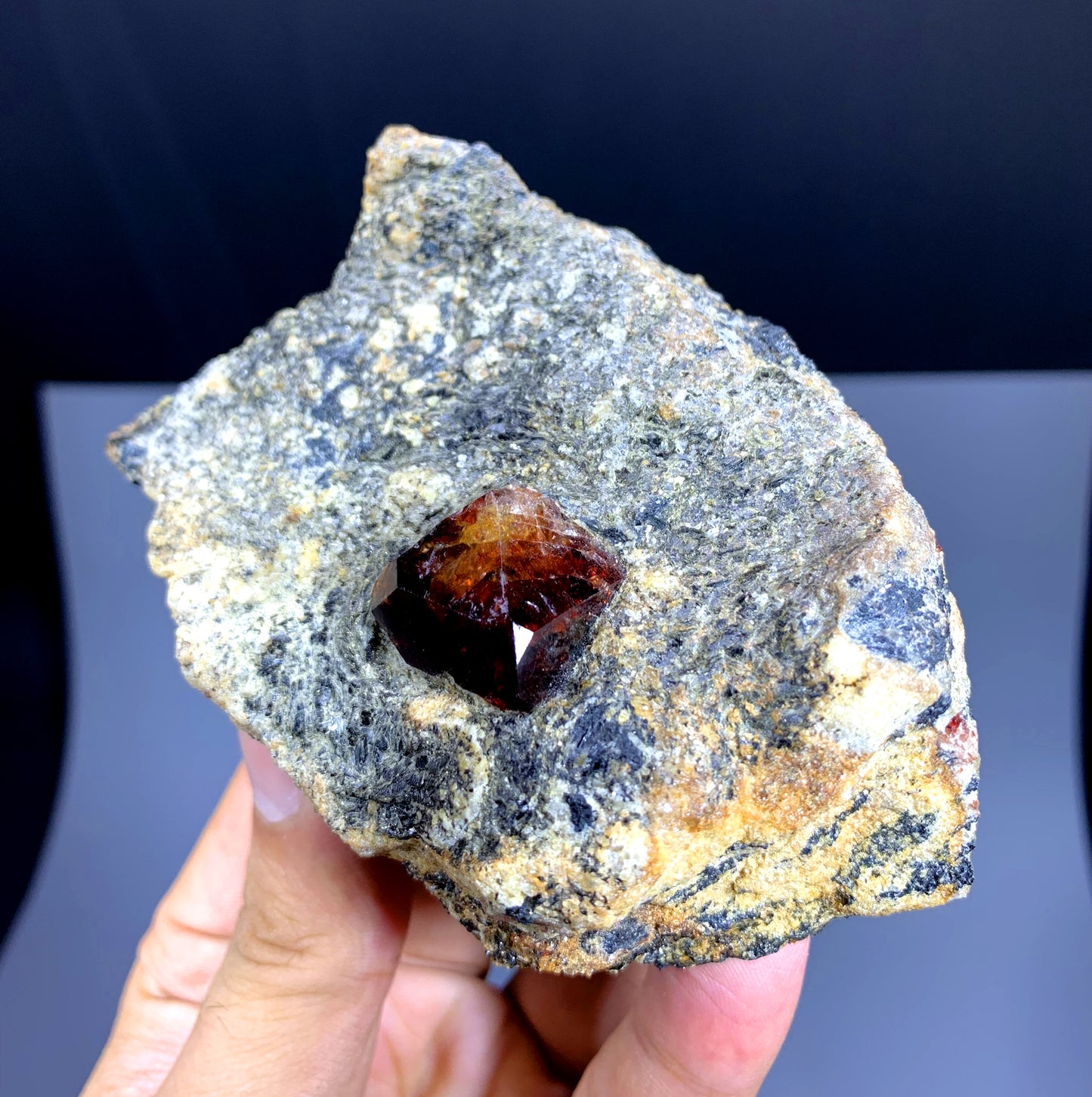 Natural Red Zircon on Matrix from Skardu Pakistan - 335 gram