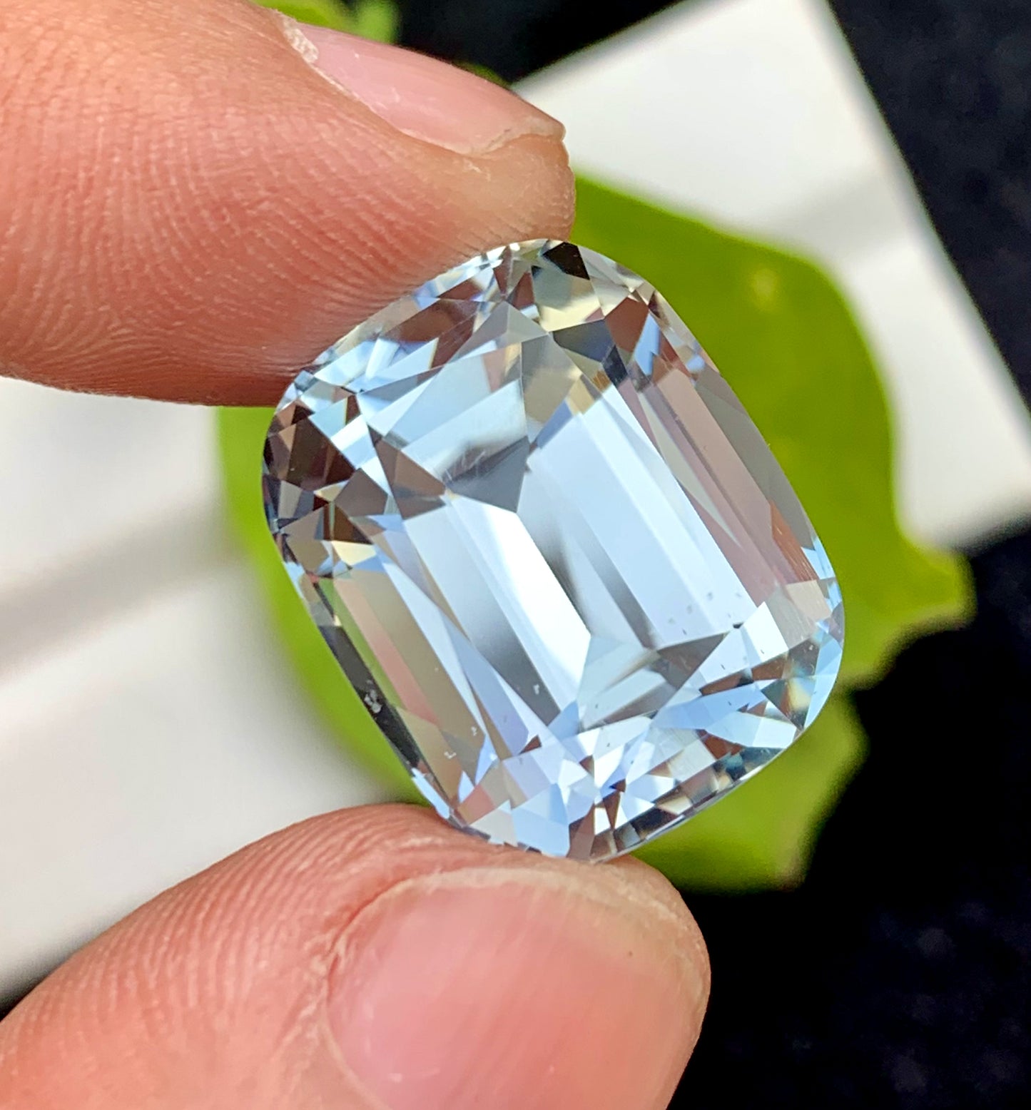 Cusshion Cut Natural Aquamarne Gemstone, Loose Gemstone, Aqua Faceted Cut Stone, Gemstone Jewelry - 27.70 CT