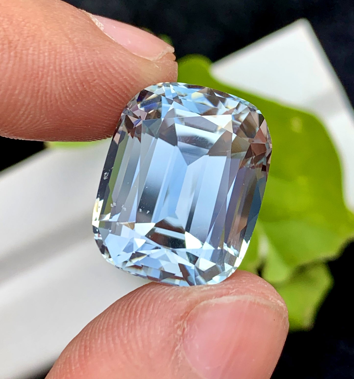 Cusshion Cut Natural Aquamarne Gemstone, Loose Gemstone, Aqua Faceted Cut Stone, Gemstone Jewelry - 27.70 CT