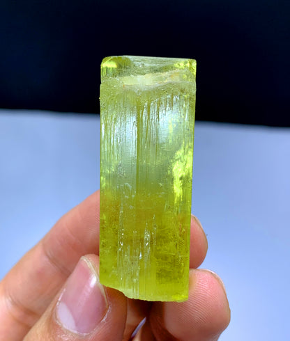 Natural Terminated Yellow Color Heliodor var Beryl Crystal from Pakistan - 27 gram