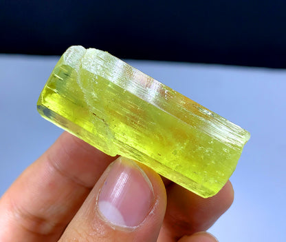 Natural Terminated Yellow Color Heliodor var Beryl Crystal from Pakistan - 27 gram