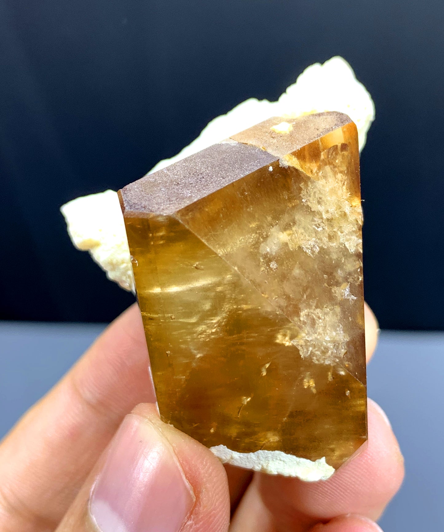Natural Terminated Topaz Crystal on Albite from Pakistan - 52 gram