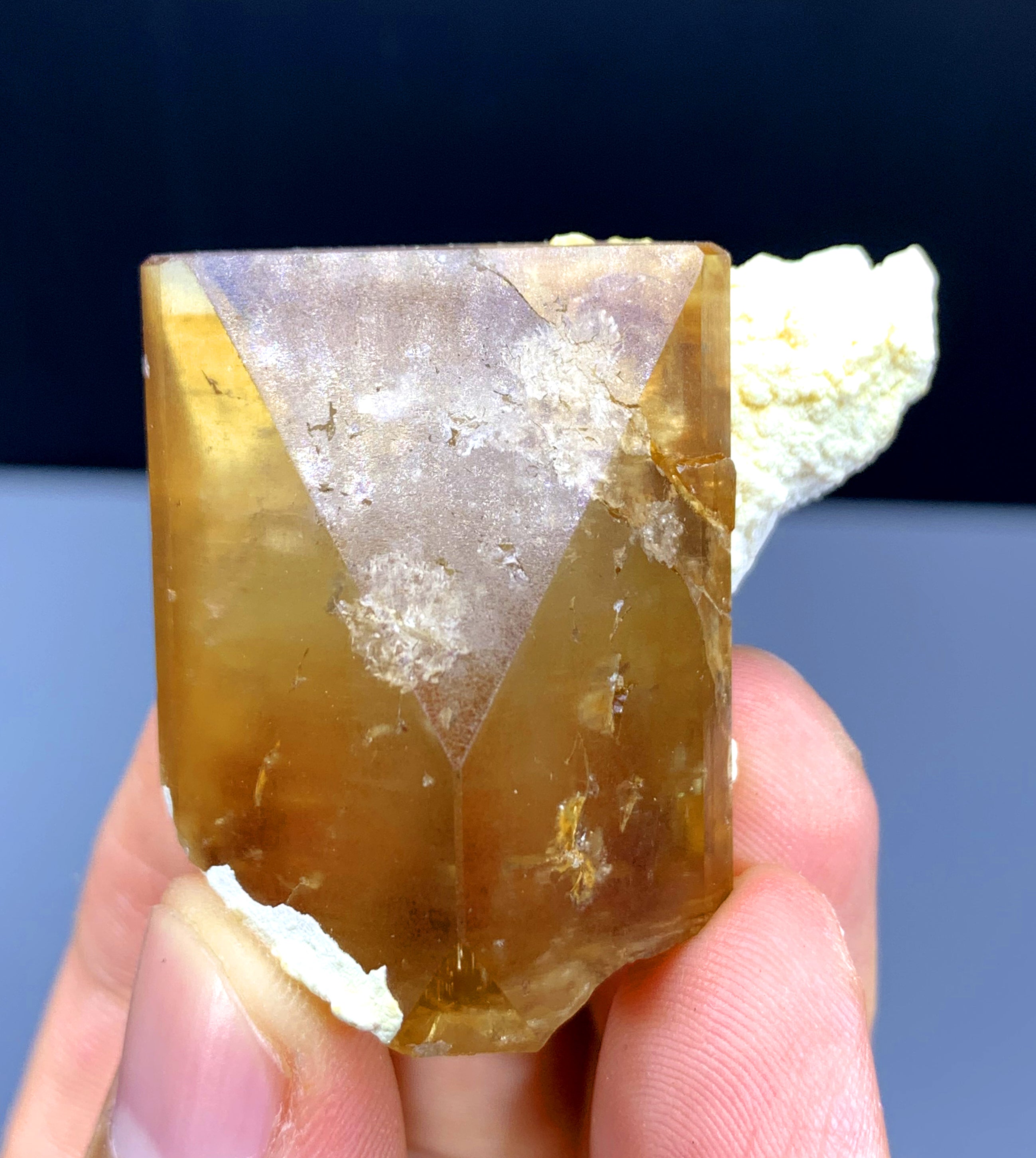 Natural Terminated Topaz Crystal on Albite from Pakistan - 52 gram
