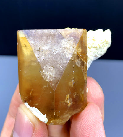 Natural Terminated Topaz Crystal on Albite from Pakistan - 52 gram