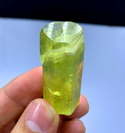 Natural Terminated Yellow Color Heliodor var Beryl Crystal from Pakistan - 27 gram