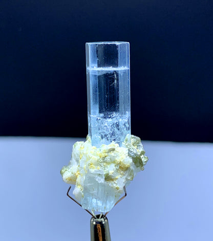 Transparent Blue Aquamarine on Albite from Shigar valley Pakistan - 10 grams
